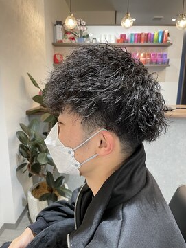 フォセット(Fossette) マッシュ×ツイストスパイラルパーマ