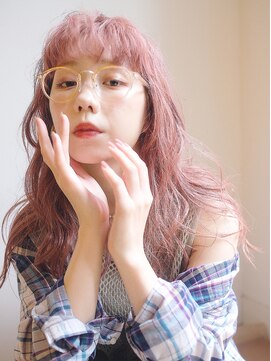 アルバム 銀座(ALBUM GINZA) ばさばさウェーブ_チェリーブラウンフェミニンロング_78633