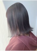 20代30代40代小顔切りっぱなし大人ボブ透明感アッシュカラー