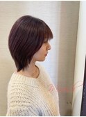 ナチュラルミディアム/くすみピンク/こっくりカラー/冬/抜け感