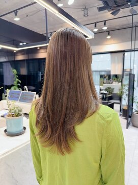 ファンナギンザ(FaNNa ginza) くびれヘア/レイヤー/韓国ヘア/シースルーバング/ベージュ