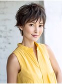 ☆ホワイトグレージュミニウルフデジタルパーマチェリーブラウン