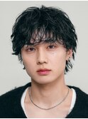 天神10代20代シャドウパーマゆるめメンズマッシュウルフカット