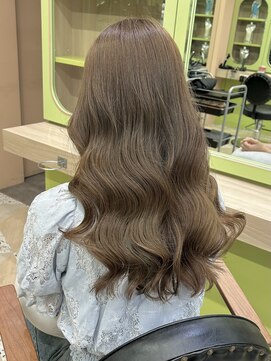 イオエ 西梅田(ioe) ブリーチなしカラー/髪質改善/ミルクティーベージュ/小顔ヘア