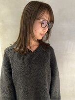 ケシキ 佐賀(keshiki)&nbsp;顔まわりカット/レイヤーカット/ミディアム/ブラウンアッシュ