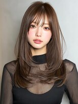 ヴェイン 渋谷(vain)&nbsp;韓国ヘア 顔周りレイヤー アッシュブラウン 透明感カラー 20代