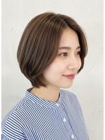 グラムビューティー 足利(gram beauty)&nbsp;小顔透明感カラーショートボブココアブラウン大人可愛い春カラー