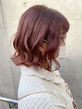 ウノプリール 茶屋町店(unopulir) 【unopulir永尾】透明感ピンクがかわいい☆ぱっつんボブ