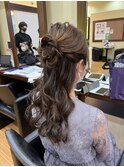 ハーフアップ×ロング