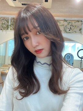 ロンド ストラーダ 心斎橋(Lond strada) 韓国前髪顔周りロング×インナーグレージュ[心斎橋/髪質改善]