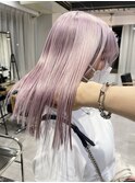 ダブルカラーピンクベージュベージュカラーケアブリーチレイヤー