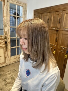 ナルヘアー 越谷(Nalu hair) ミディアムレイヤー/ブロンドベージュ