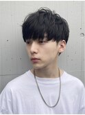 天神ナチュラルマッシュ福岡刈り上げマッシュ黒髪緩めパーマ