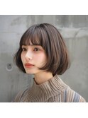 イメチェン/ワイドバング/ホワイトブロンド/外ハネボブ
