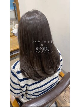 サク(Sac.) 今っぽい柔らかいマロンブラウン Sac.一澤幸奈