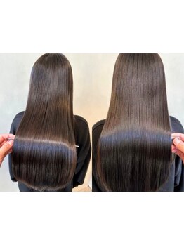 エイジング毛・ハイダメージ毛にも優しい《髪質改善酸性ストレート》で、自然なツヤと指通りを実感◎