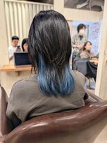 アンプリュス リアン(1+ Unplus lien)&nbsp;インナーカラー×ターコイズブルー×レイヤーウルフ/亀戸