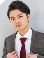 ビジネスマットショートレイヤーかき上げパーマトランクスヘア