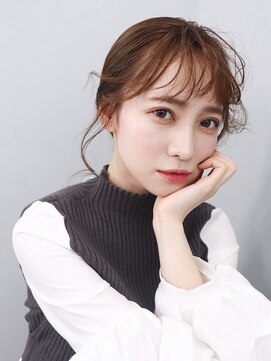 アイティー バイ アルバム 浦和店(IT by ALBUM) 紐アレンジ_セシルカットココアブラウンフリンジウェーブ_37476