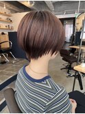 【天神 今泉 大名】ナチュラルショートボブ チョコブラウン