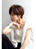 40代50代/ボブウルフ/ココアベージュ/黒髪/グレージュカラー