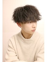 ネイビー(NAVY)&nbsp;フェザーツイストマッシュ横顔ツイスパ波巻きスパイラル