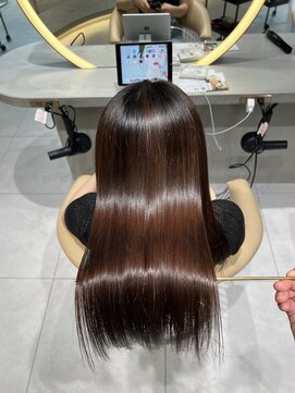 ロンドメリア 天神大名店(Lond Melia) ★くびレイヤーエモージュインナーグレージュ前髪ピンクベージュ