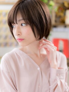 カバーヘア ブリス 戸田公園西口店(COVER HAIR bliss) 黒髪オリーブグレージュ前下がりミニボブh3戸田公園20代30代40代