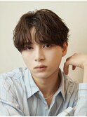 ハイライトメンズ波巻きスパイラルパーマサーフスタイルウルフ