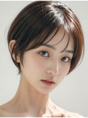 ショートボブミニウルフチェリーブラウン20代30代40代50代