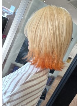コワファースト  させぼ五番街店(COIFF1RST) ブロンド×オレンジ