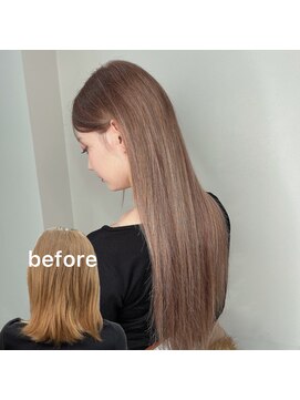 ルアナ エクステ 名古屋栄店(Luana.) 【エクステ80枚】ミルクティーベージュ。ボブからスーパーロング