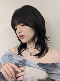 ハッシュカットミディアムレイヤー髪質改善ストレート縮毛矯正
