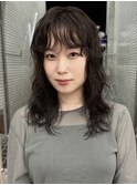 20代30代40代パーマミディアムロングレイヤーカットブリーチなし