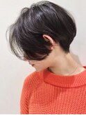 ハンサムショート/大人クール/前下がり/絶壁解消/癖毛くせ毛黒髪
