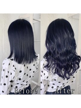 あるじゃんすー 渋谷店 ネイビーブラック#シールエクステ#ネビージュ#くすみブルー#渋谷