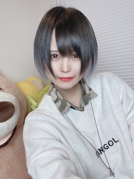 リアイス(Re:ICE) ミニウルフ/くすみブルー/流れるレイヤー/インナーハイライト