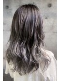 シルバーアッシュ/バレイヤージュ/3D/くすみ/グレージュカラーc5