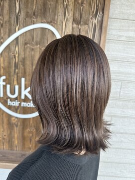 フゥカ 類家店(fuka) 【大人ミディ】極細ハイライト×Olive beige ＊。