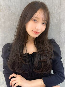シーシンジュク 新宿南口(Sea shinjuku) 韓国風前髪×ショコラアッシュ【髪質改善/新宿/ふんわりカール】