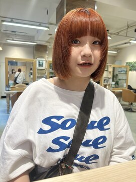 パーク 福岡天神西通り店(parc) マッシュショートオレンジカラー顔まわりカット秋カラー