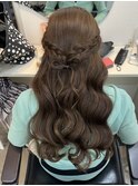 編み込みリボンハーフ