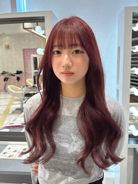 リー 梅田(Lee) miyuu/チェリーレッド/韓国風巻き