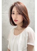 ふんわりワンカールボブ/ナチュラル艶カラー
