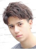 松本men'sメンズカットスパイキーショートツーブロックフェード