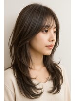 ムク(:muku)&nbsp;オリーブベージュ/似合わせカット/ミディアムレイヤーカット