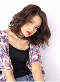 肩上ボブ大人可愛いボブひし形ボブアッシュベージュ