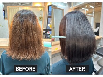 オアシス ガーデン 柏店(Oasis GaRDEN)の写真/【柏駅2分】ナチュラル縮毛+カット¥8980★髪に優しい10種のオーガニック成分×保湿効果ヒアルロン酸配合!