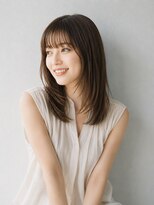 フレイムス ヘアアンドリラックス 大宮東口店(Frames)&nbsp;ミディアム20代30代ストレートレイヤー前髪なし前髪あり大宮