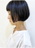 【morio成増／ムラマツ】黒髪スリークショート　インナーカラー
